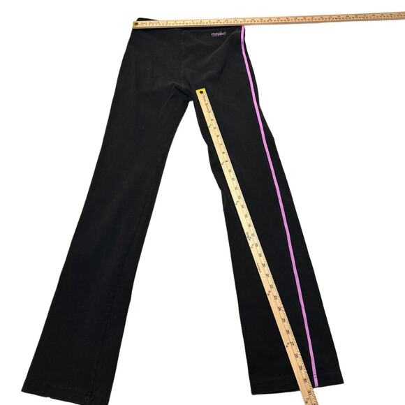 Mossimo Pink Striped 2000s Vintage Flared Black Leggings Size Medium - Picture 3 of 5